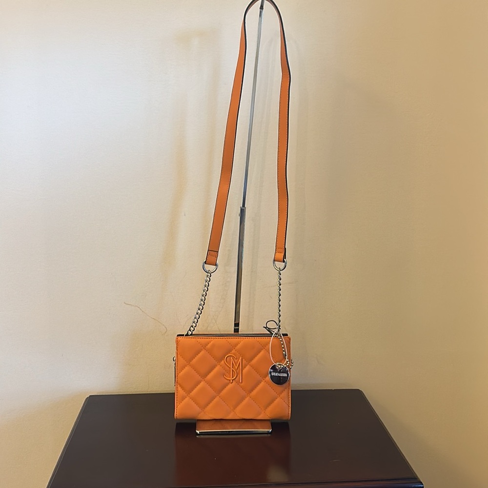 Steve Madden  bright orange crossbody bag with silver hardware. BNWOTS! - Picture 3 of 11